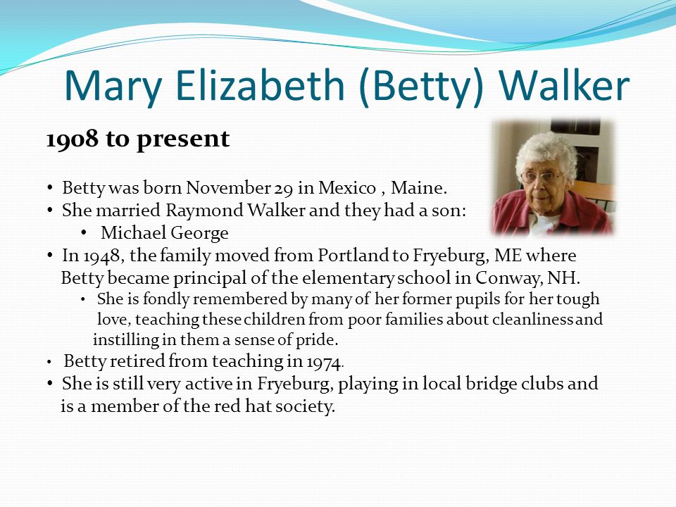 Mary Elizabeth (Betty) Walker