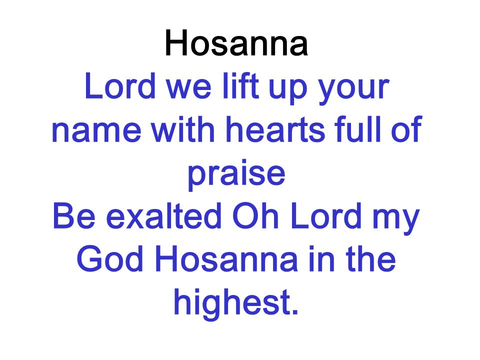 Image result for hosanna in the highest lord we lift up your name lyrics