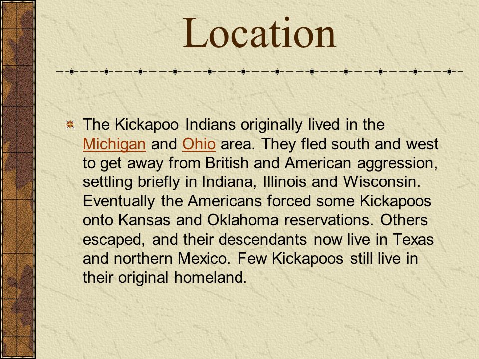 Реферат: The Kickapoo Indians Essay Research Paper The