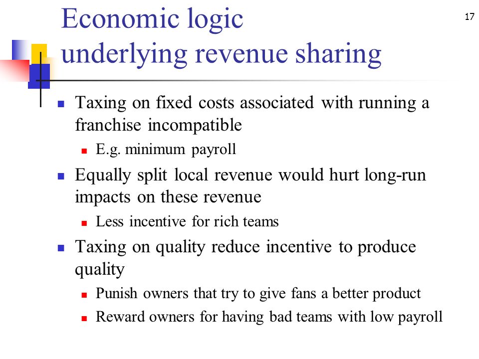 Economic logic underlying revenue sharing