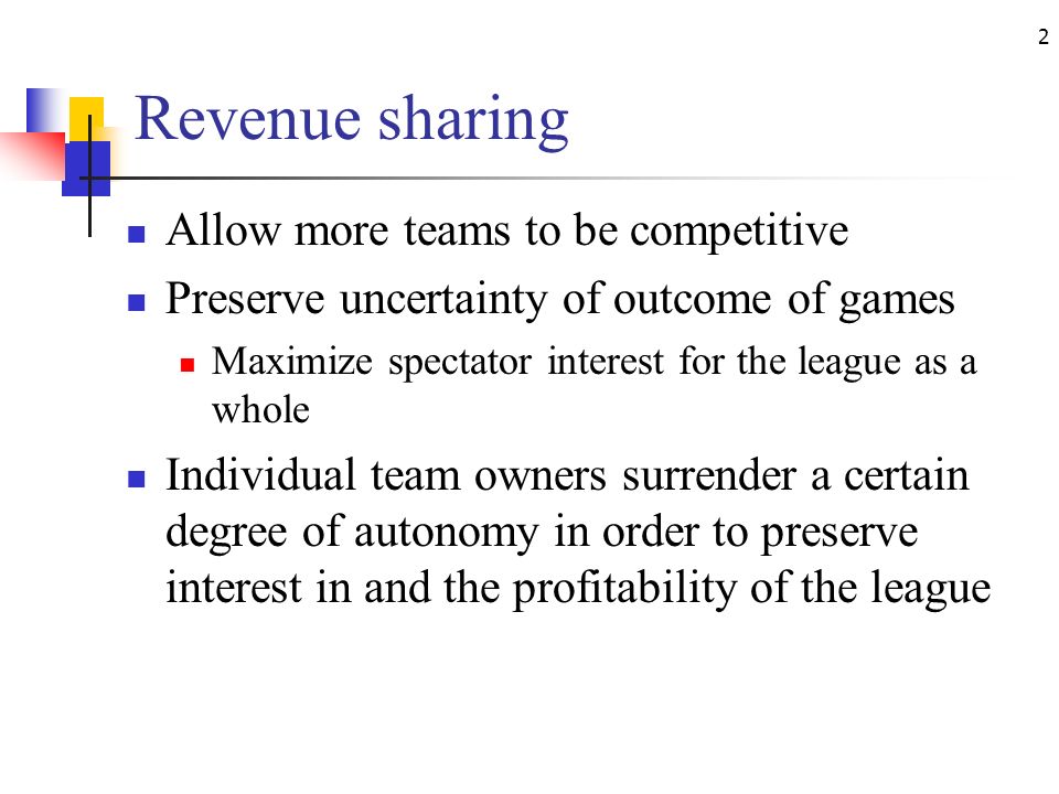 Revenue sharing Allow more teams to be competitive