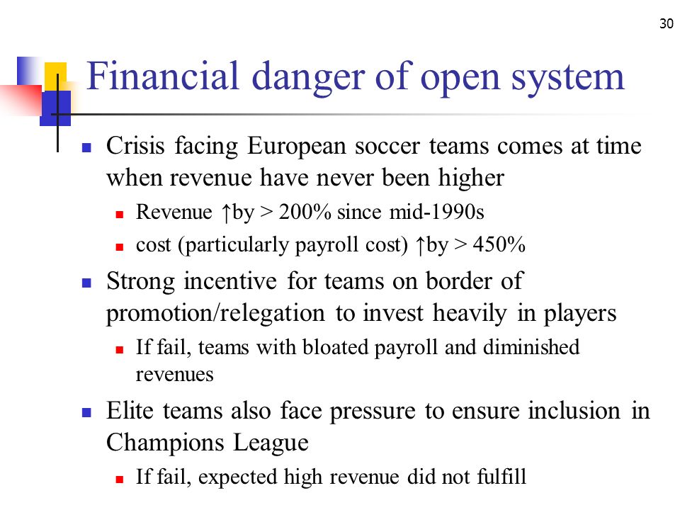 Financial danger of open system