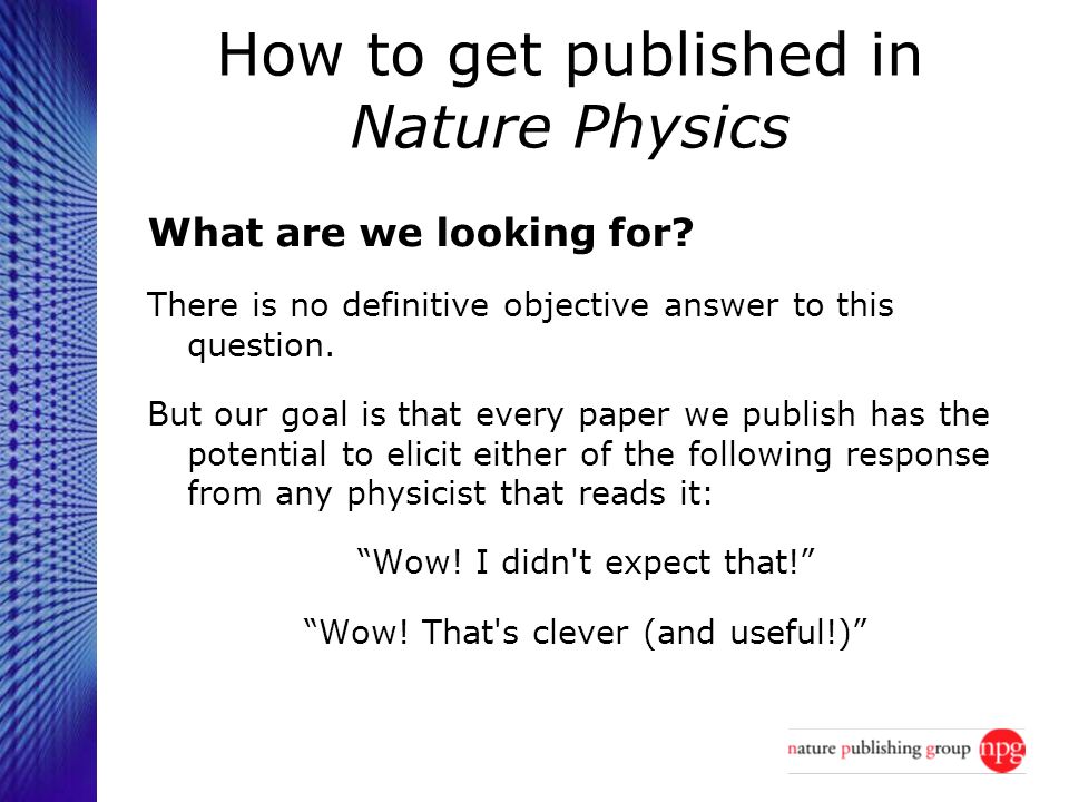to publish in Nature Physics - ppt download