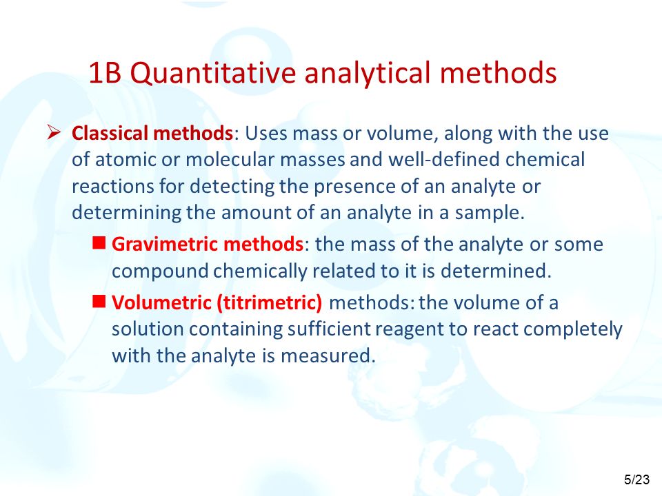 Quantitative Analysis - Meaning and Determination of Compound