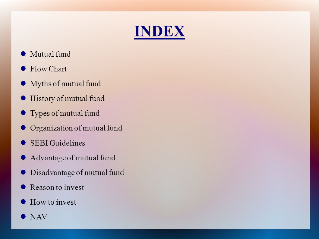 Types Of Mutual Funds Chart