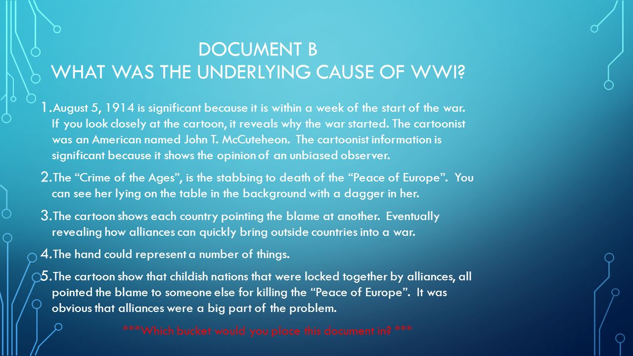 what was the underlying cause of world war i