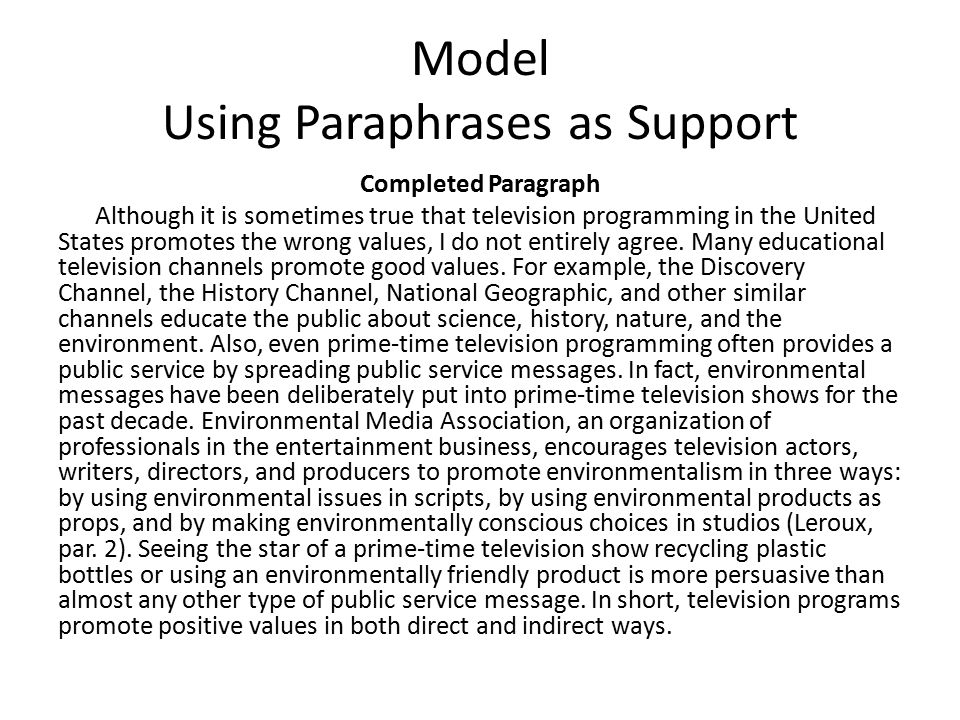 Model Using Paraphrases as Support