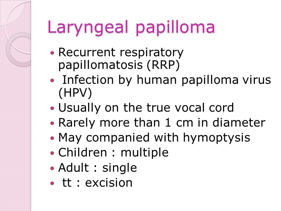 laryngeal papilloma slideshare tratament corporal pentru paraziți