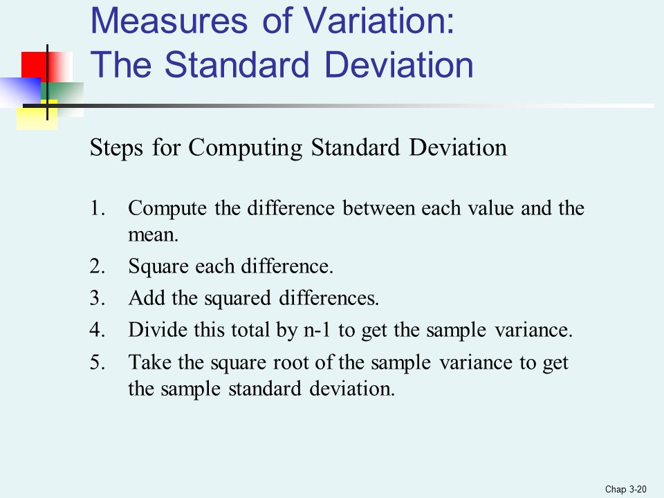 Measures of Variation: The Standard Deviation