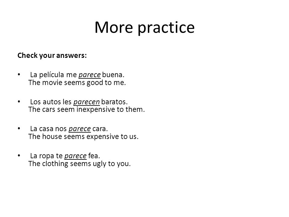 More practice Check your answers: