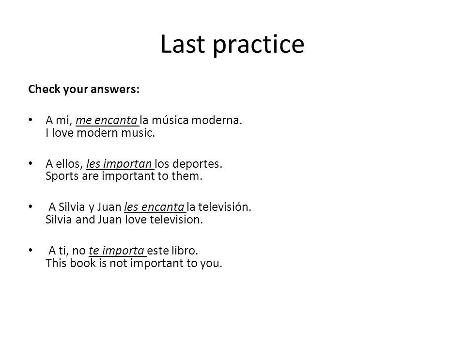 Last practice Check your answers: