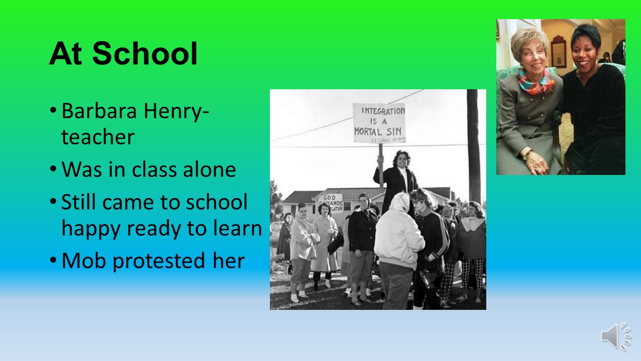 At School Barbara Henry- teacher Was in class alone