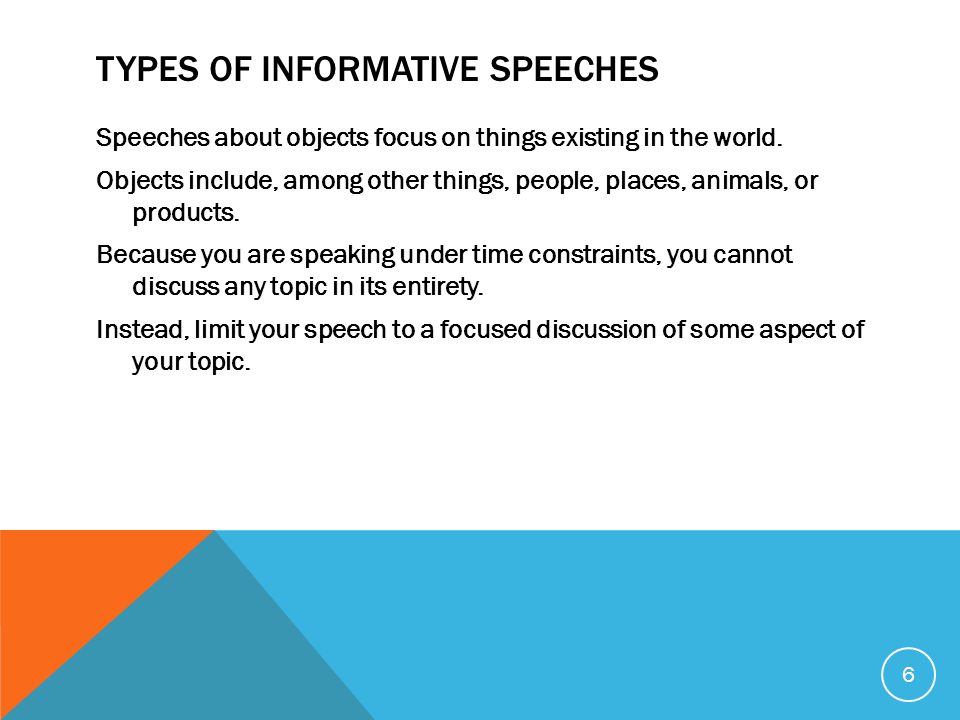 kinds of informative speaking