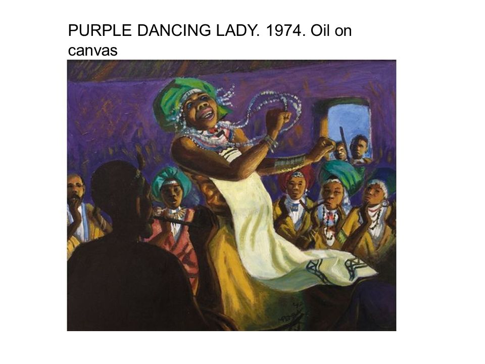 PURPLE DANCING LADY Oil on canvas