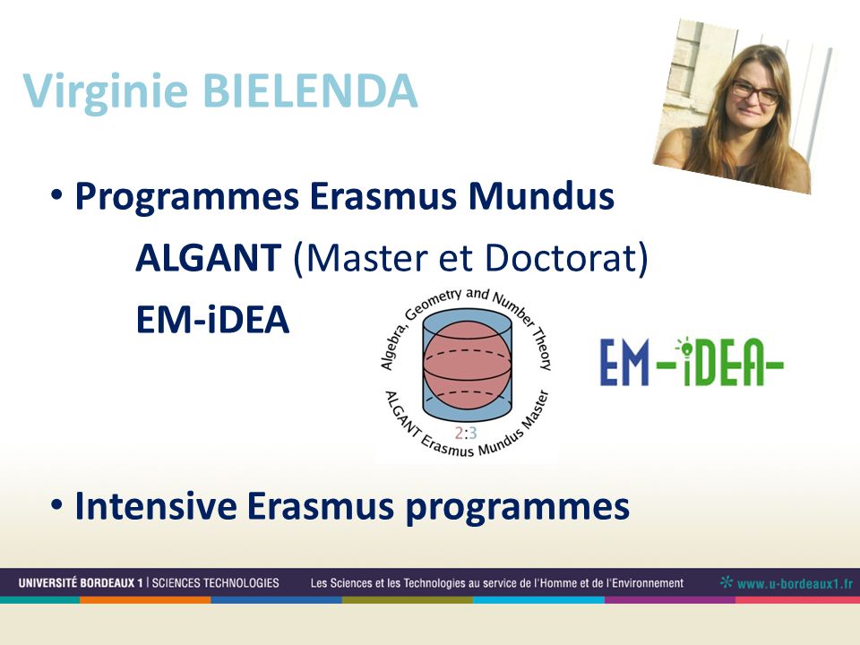 Virginie BIELENDA Programmes Erasmus Mundus