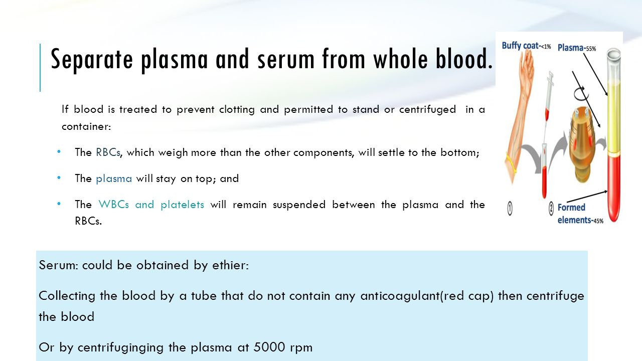 Introduction And Separation Of Plasma And Serum From Whole Blood Ppt Video Online Download