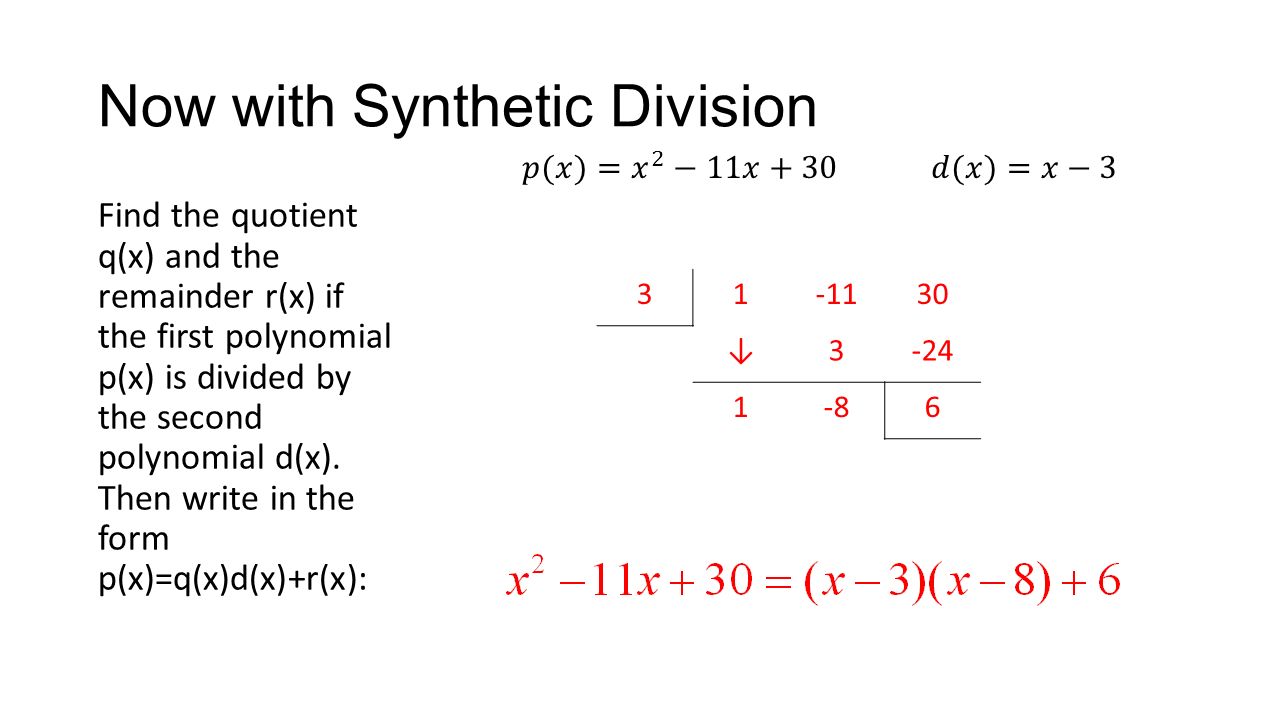 Polynomial Synthetic Division - ppt download For Polynomial Long Division Worksheet