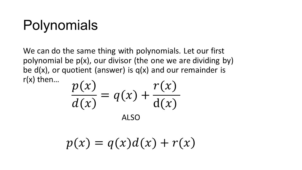 Polynomial Long Division Ppt Video Online Download