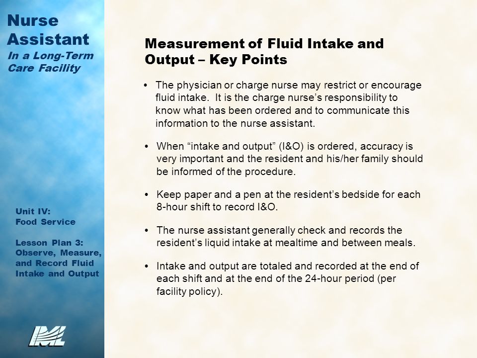 Importance Of Intake And Output Chart