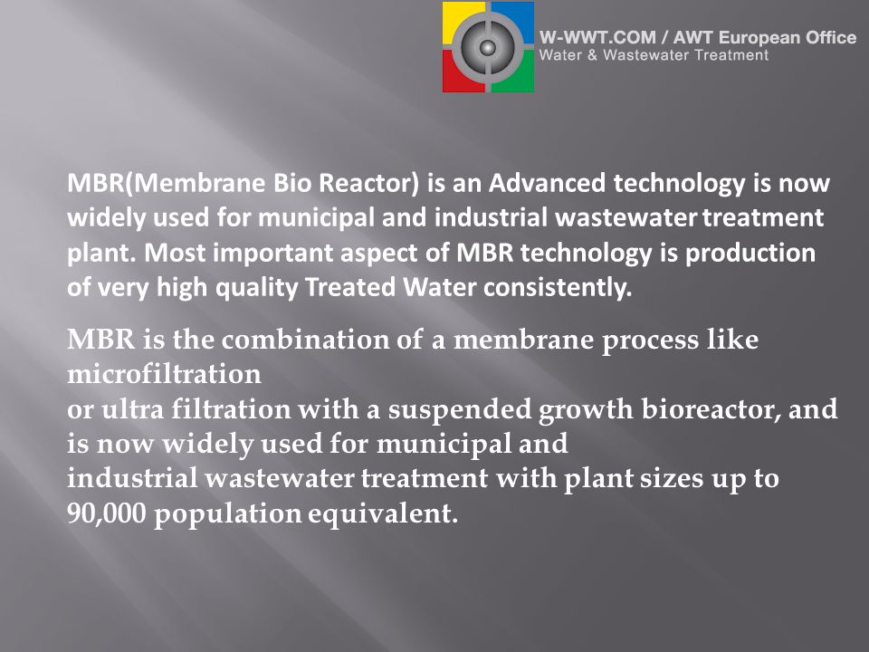 Membrane Bioreactors For Wastewater Treatment Ppt Video Online Download