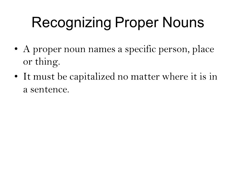 Recognizing Proper Nouns