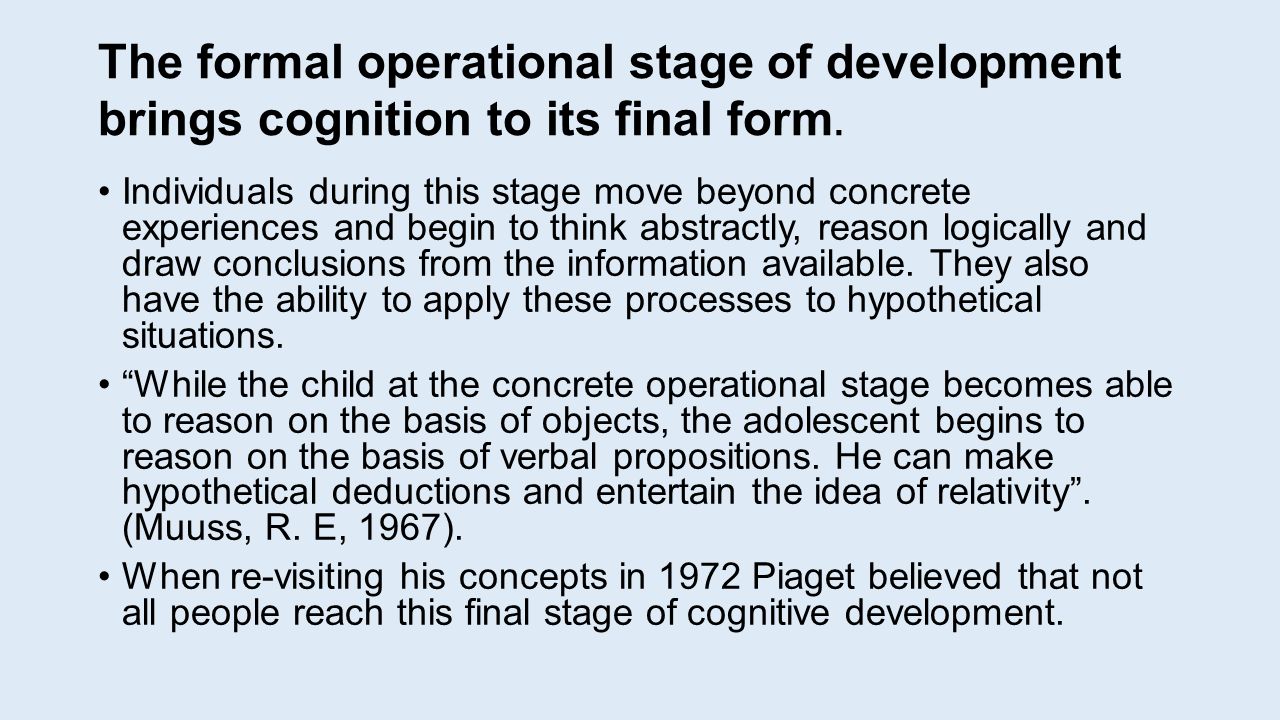 formal operational development