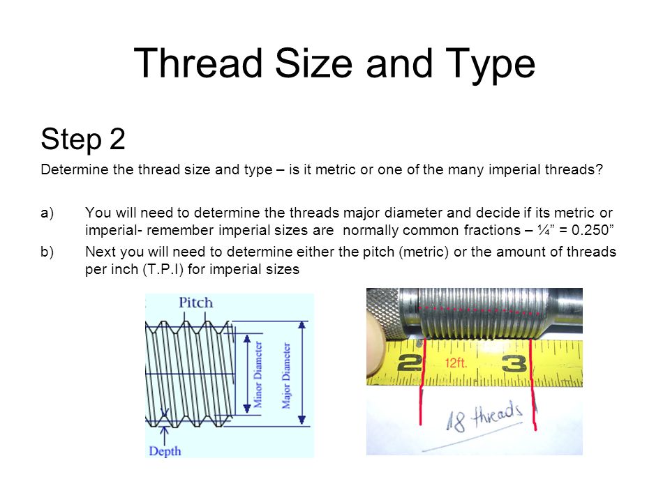 Imperial Thread Size Chart