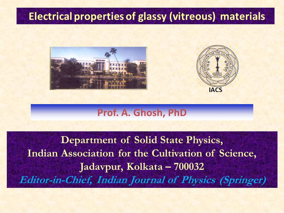 Electrical properties of glassy (vitreous) materials