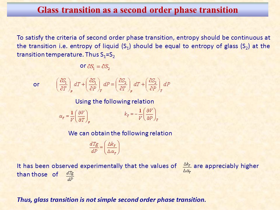 Glass transition as a second order phase transition