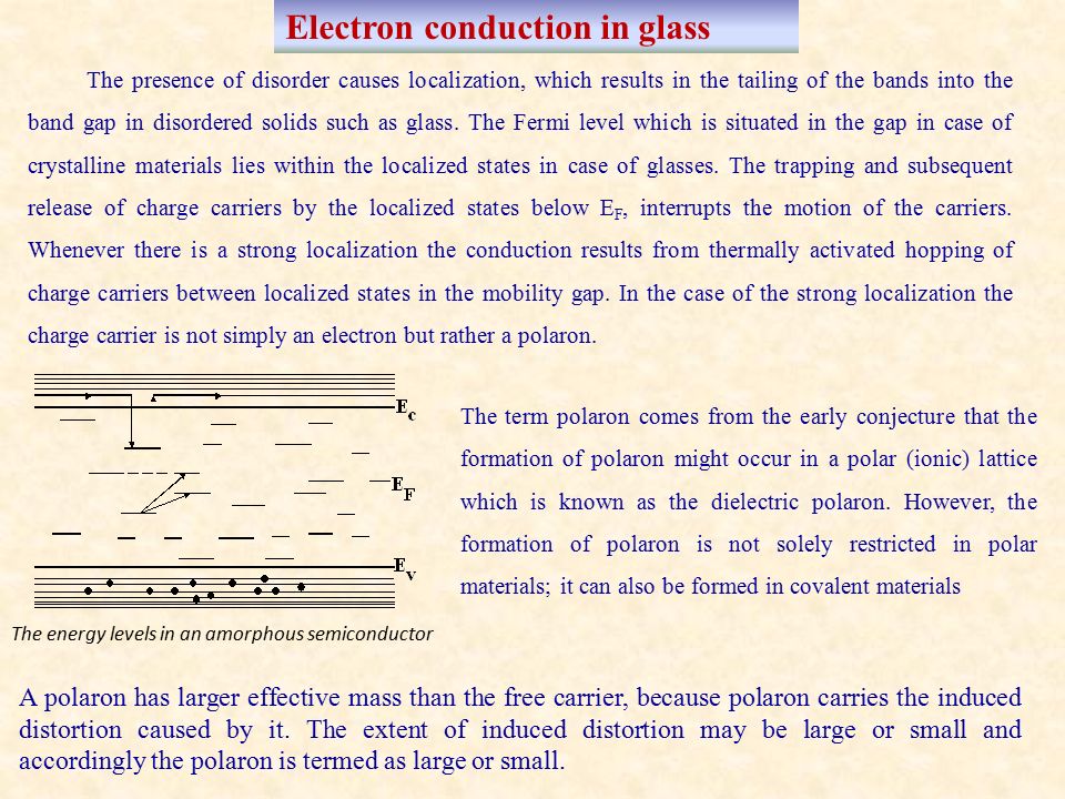 Electron conduction in glass