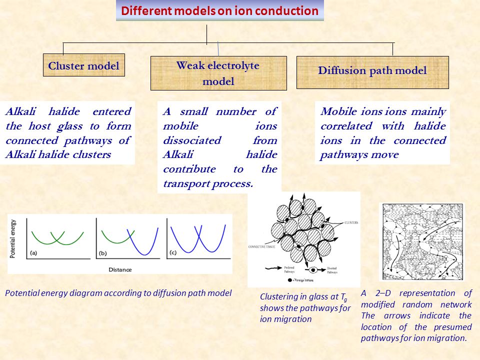 Different models on ion conduction