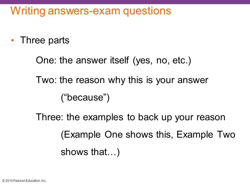 Writing answers-exam questions