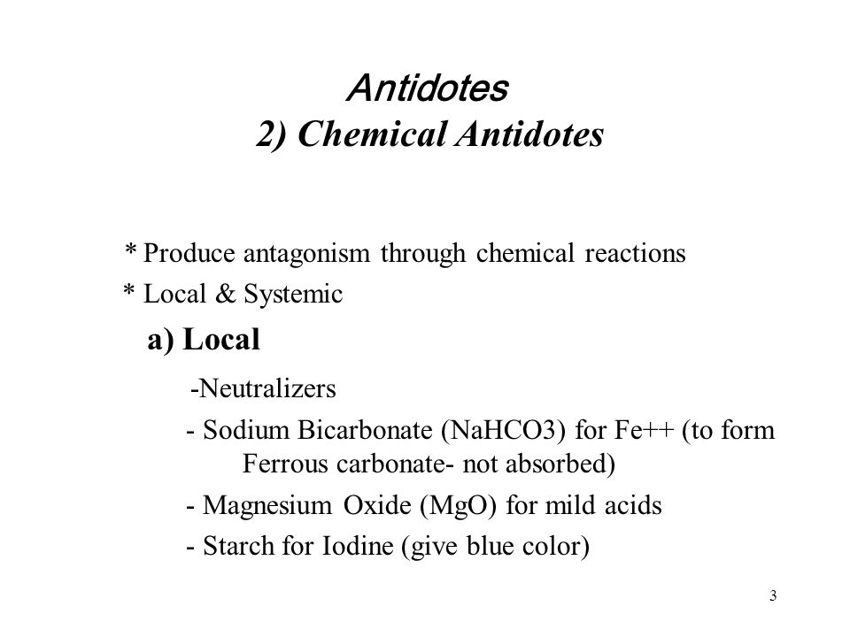 Toxicity and Antidotes