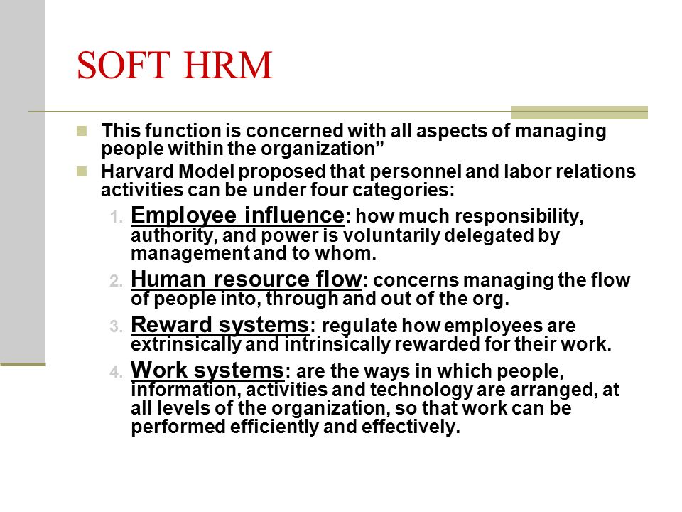 soft approach to hrm