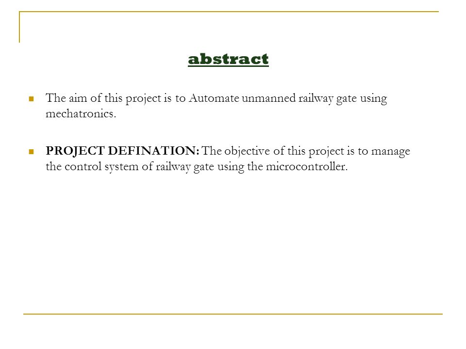 Automatic Railway Gate Control System Ppt Video Online Download