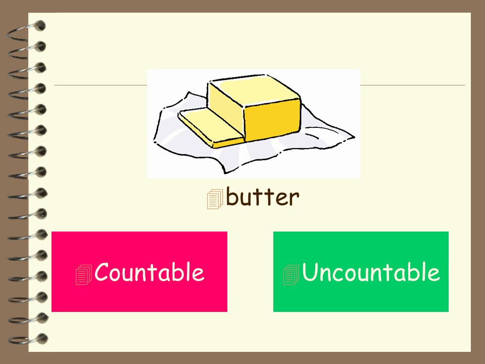 butter Countable Uncountable