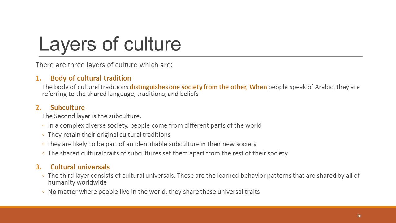 different layers of culture