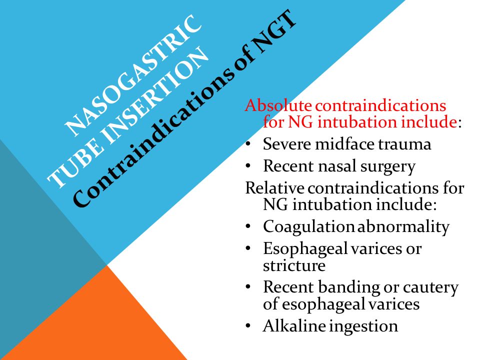 Nasogastric tube contraindications