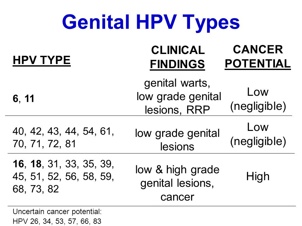 genital hpv types)