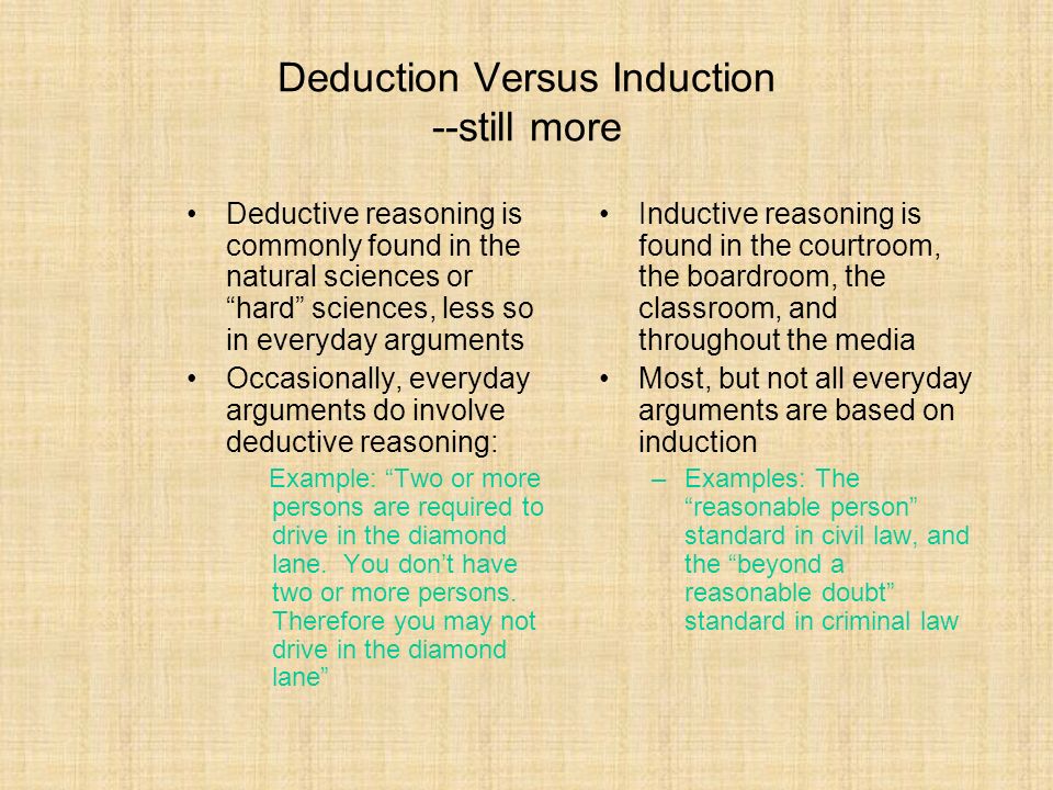 deductive reasoning examples in criminal justice