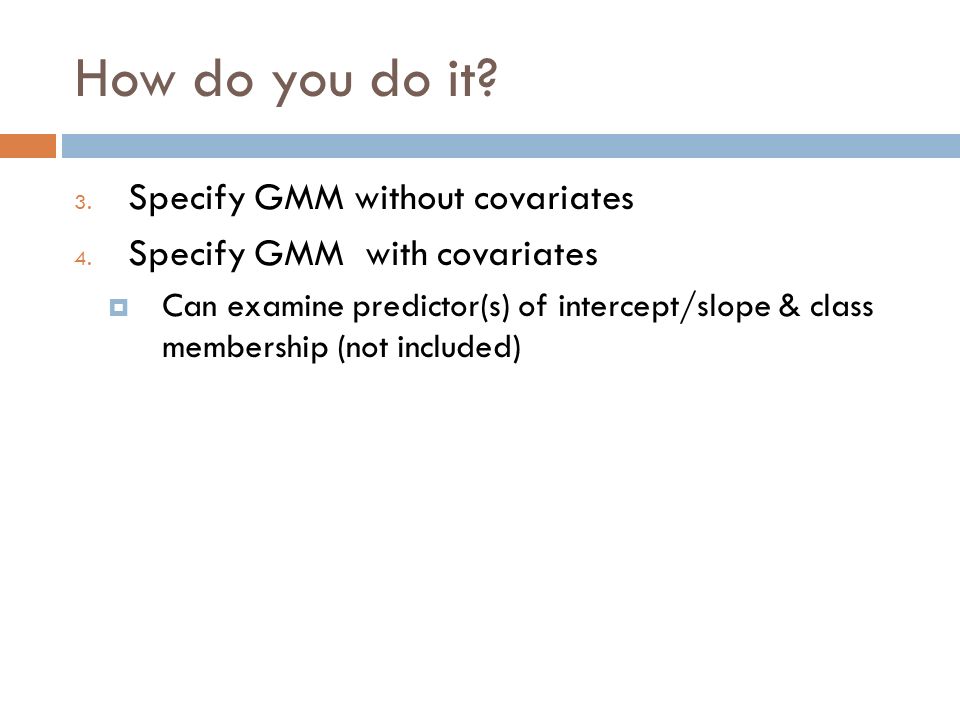 How do you do it Specify GMM without covariates