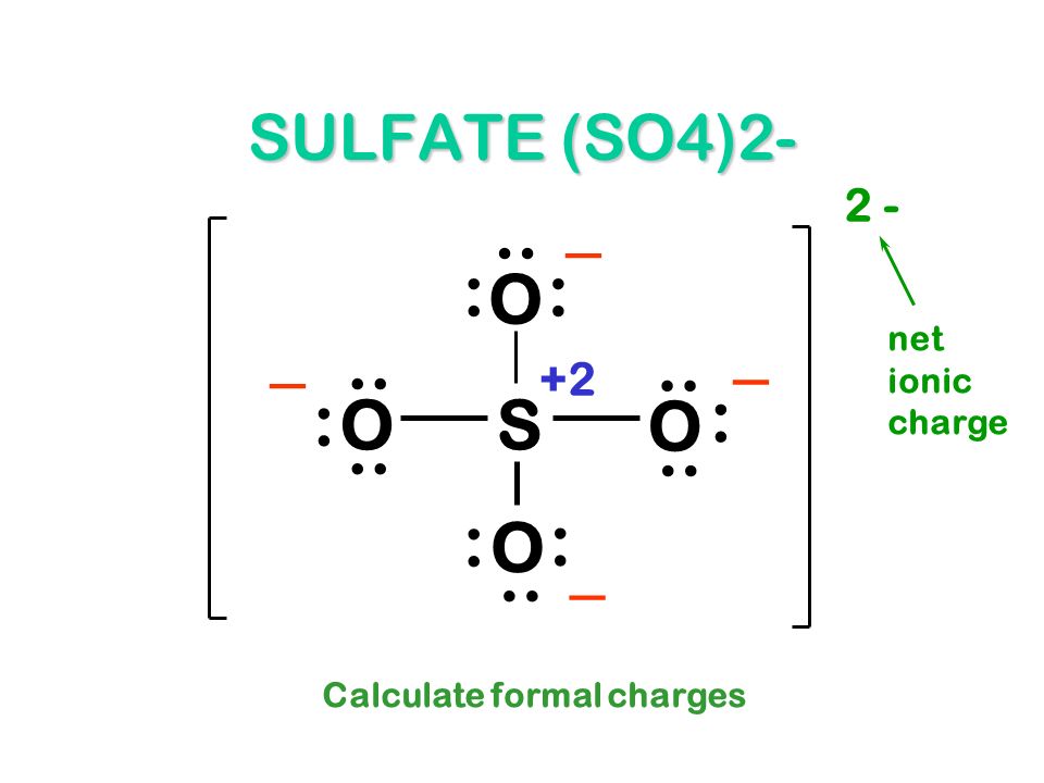 S O .. : SULFATE (SO4) net ionic charge 