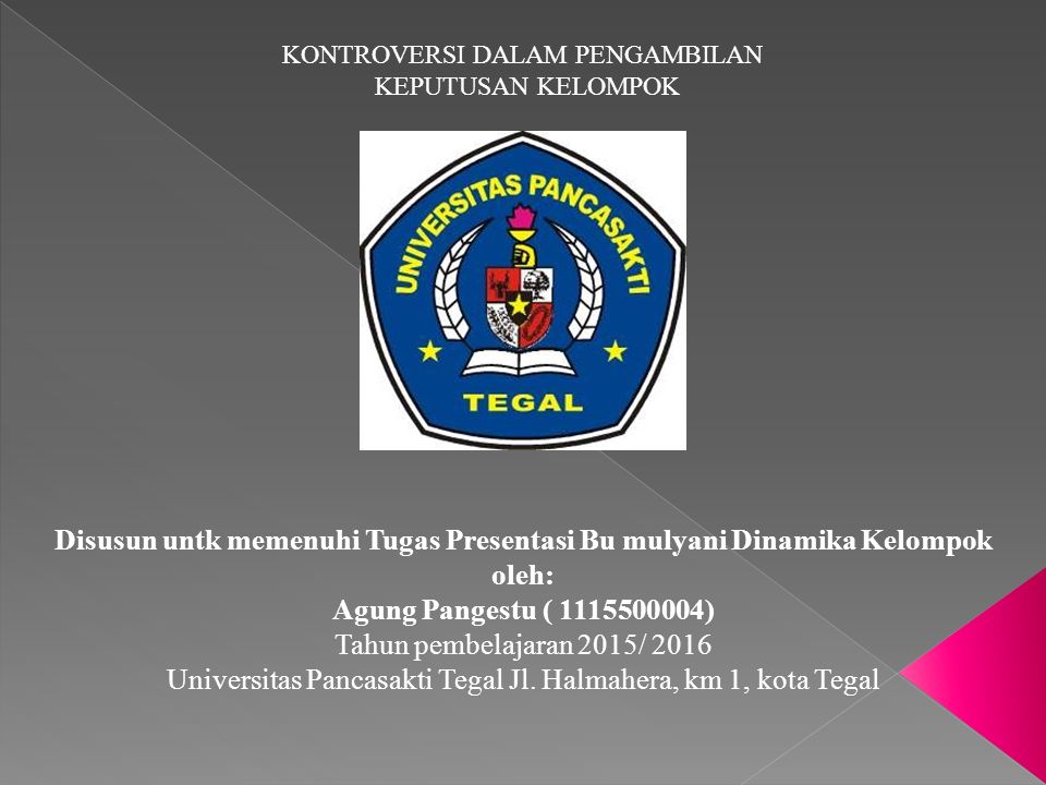 Universitas Pancasakti Tegal Jl. Halmahera, km 1, kota Tegal