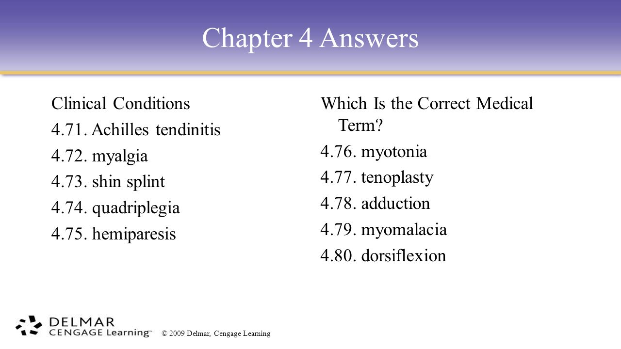 Chapter 4 medical terminology answers