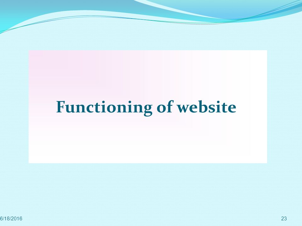 Functioning of website