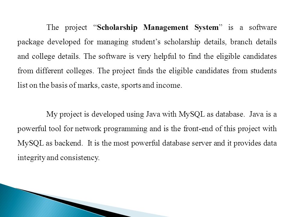 Scholarship Management System Ppt Video Online Download