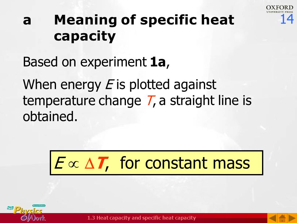 a Meaning of specific heat capacity