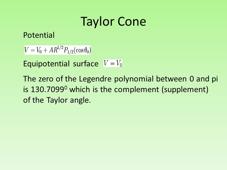 Taylor Cone Potential Equipotential surface