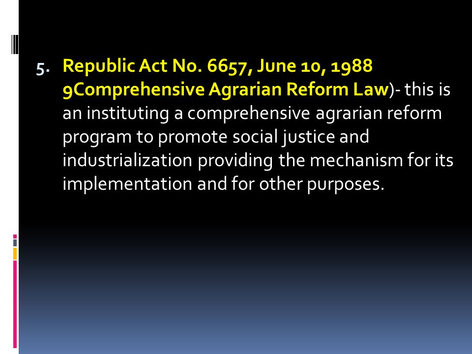 CHAPTER 15 AGRARIAN REFORM - Ppt Video Online Download