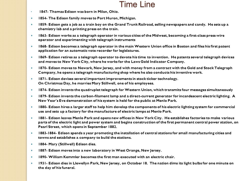 Thomas Edison By Emily Paige King Ppt Video Online